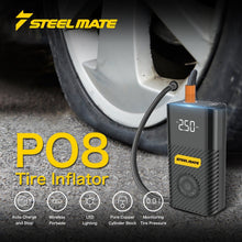 Load image into Gallery viewer, Air Compressor Portable Air Inflator Hand Held Tire Pump 6000mAh with Digital LCD LED Light DC5V/2A Power Bank 120PSI for Car Bicycle Motorcycle Tires and Other Inflatables PO8 - Autolizer