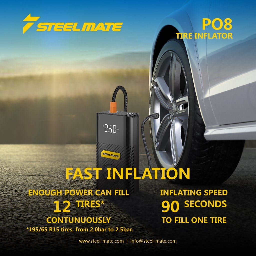 Air Compressor Portable Air Inflator Hand Held Tire Pump 6000mAh with Digital LCD LED Light DC5V/2A Power Bank 120PSI for Car Bicycle Motorcycle Tires and Other Inflatables PO8 - Autolizer