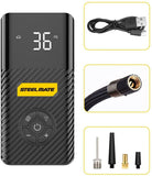Air Compressor Portable Air Inflator Hand Held Tire Pump 6000mAh with Digital LCD LED Light DC5V/2A Power Bank 120PSI for Car Bicycle Motorcycle Tires and Other Inflatables PO8