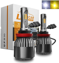 Load image into Gallery viewer, Dual-Color LED Headlight Conversion Kit w/ Fog Light Function - White/Yellow - Autolizer